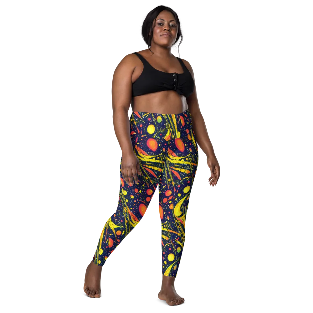 Citrus Vortex on Leggings with Pockets — Front
