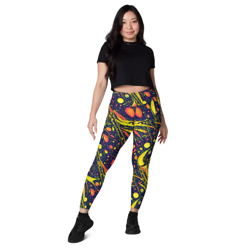 Citrus Vortex on Leggings with Pockets — Front