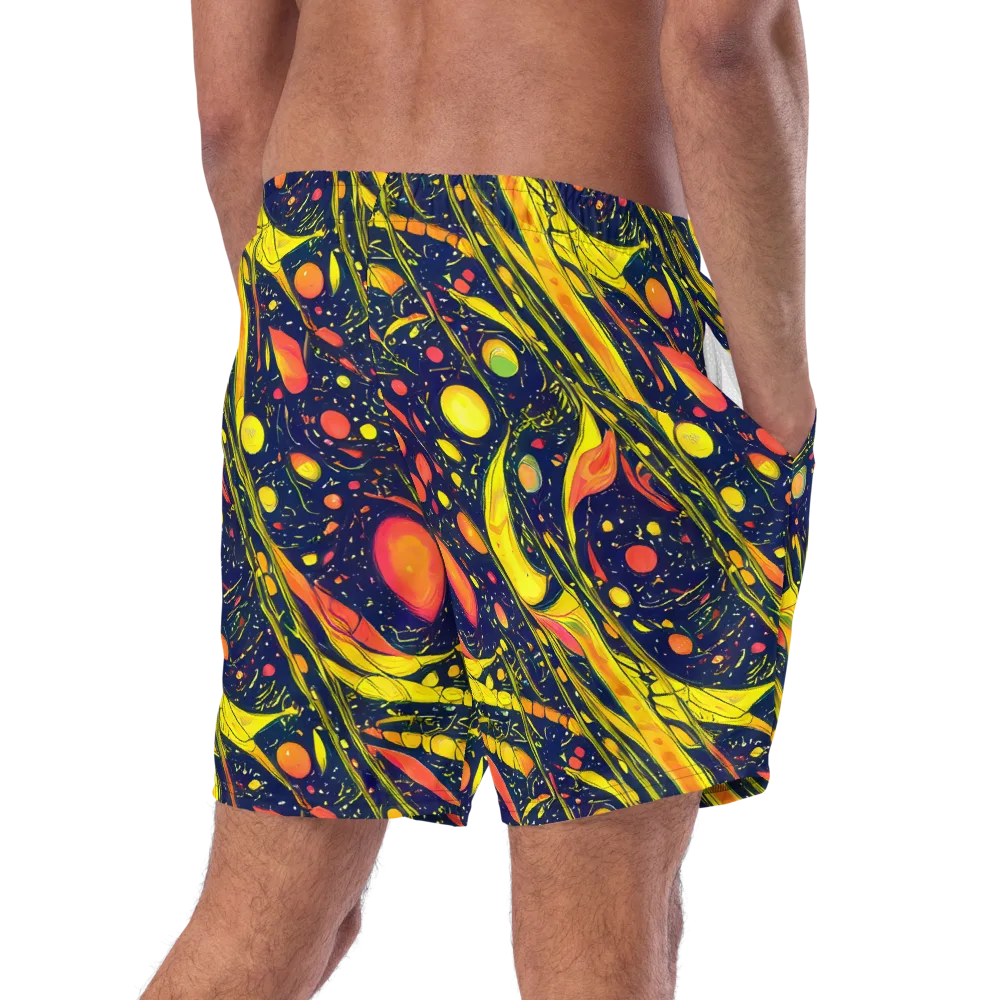 Citrus Vortex on Swim Trunks — Right Back