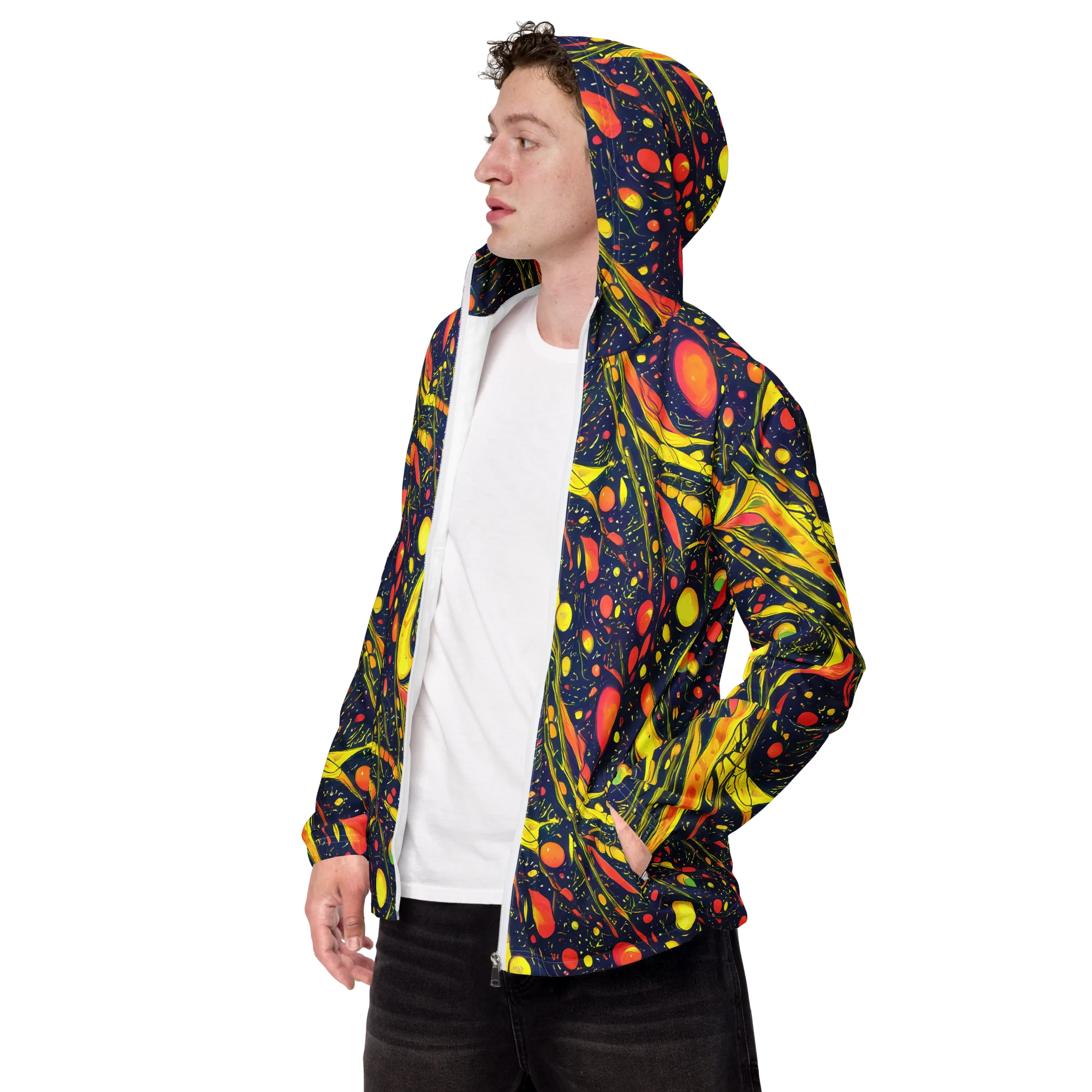 Citrus Vortex on Men's Windbreaker — Left Front