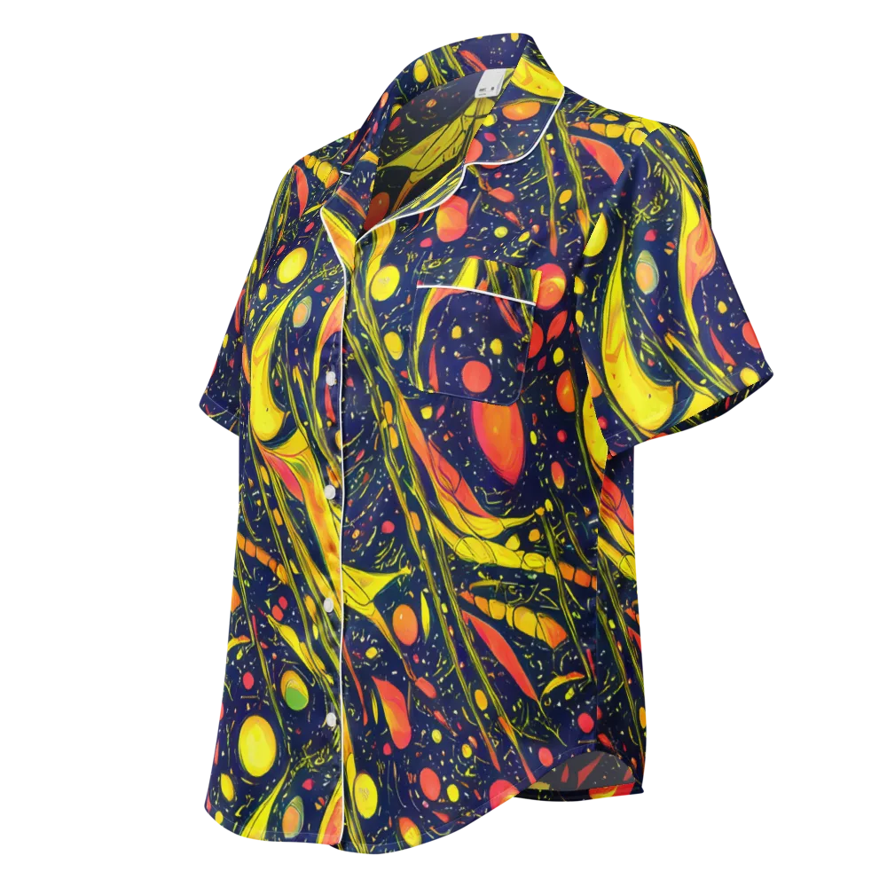 Citrus Vortex on Women's Short Sleeve Pajama Top — Left Front