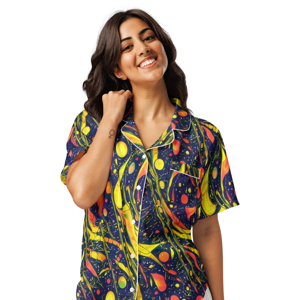 Citrus Vortex on Women's Short Sleeve Pajama Top — Front