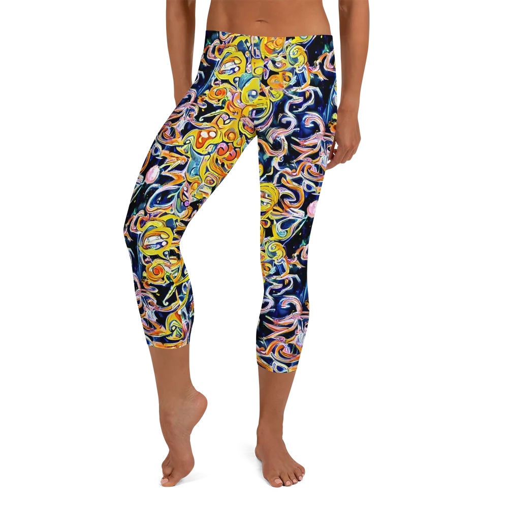 Liquid Sunstorm on Capri Leggings — Front