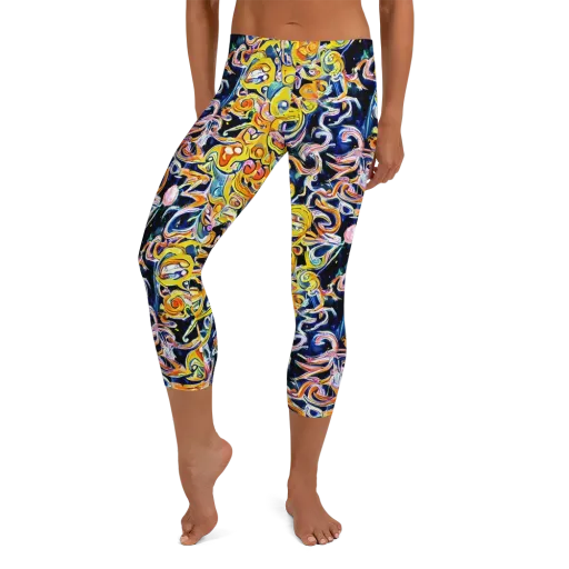 Liquid Sunstorm on a Capri Leggings