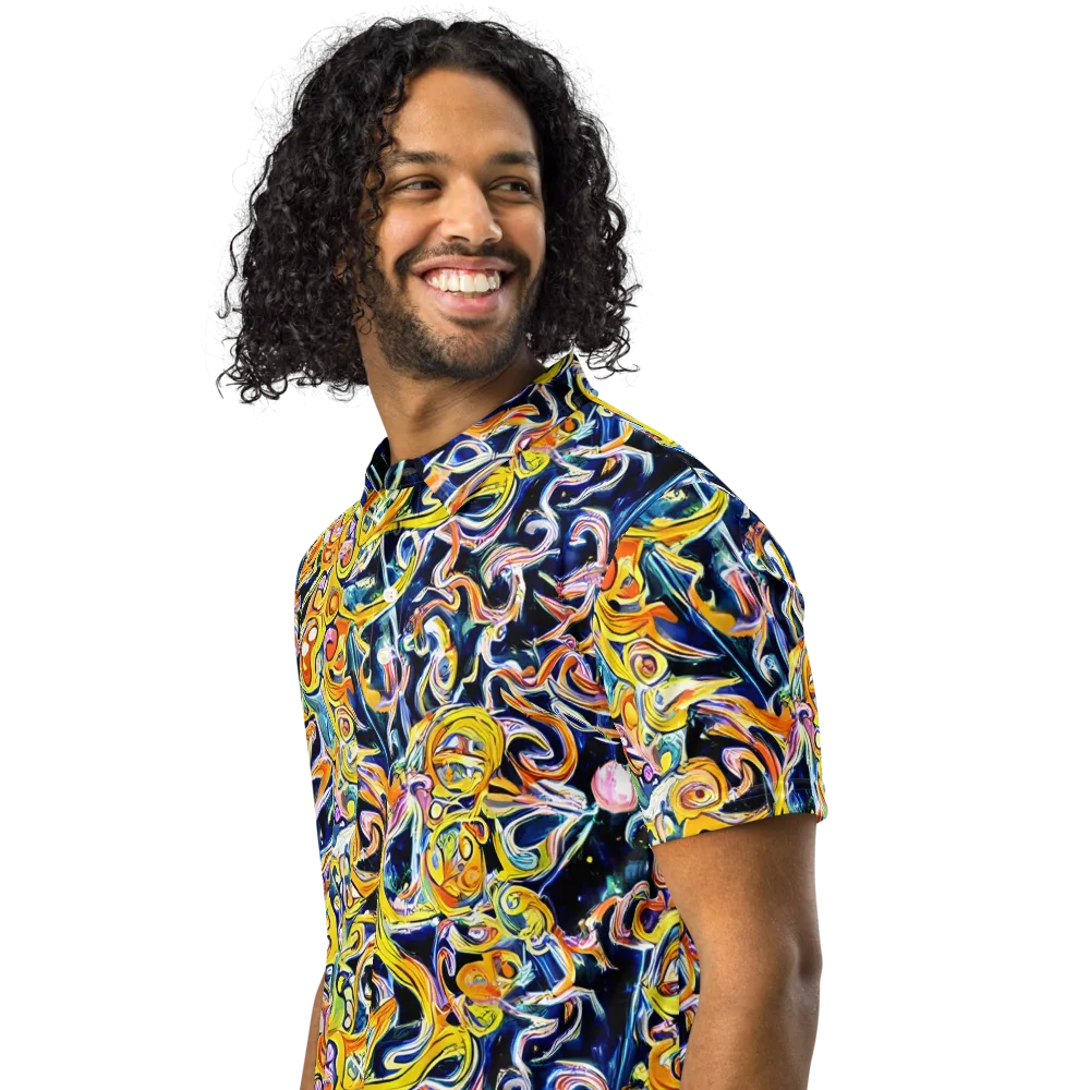 Liquid Sunstorm on Men's Slim Fit Polo Shirt — Left Front