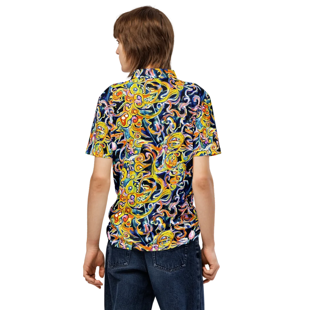 Liquid Sunstorm on Men's Slim Fit Polo Shirt — Back