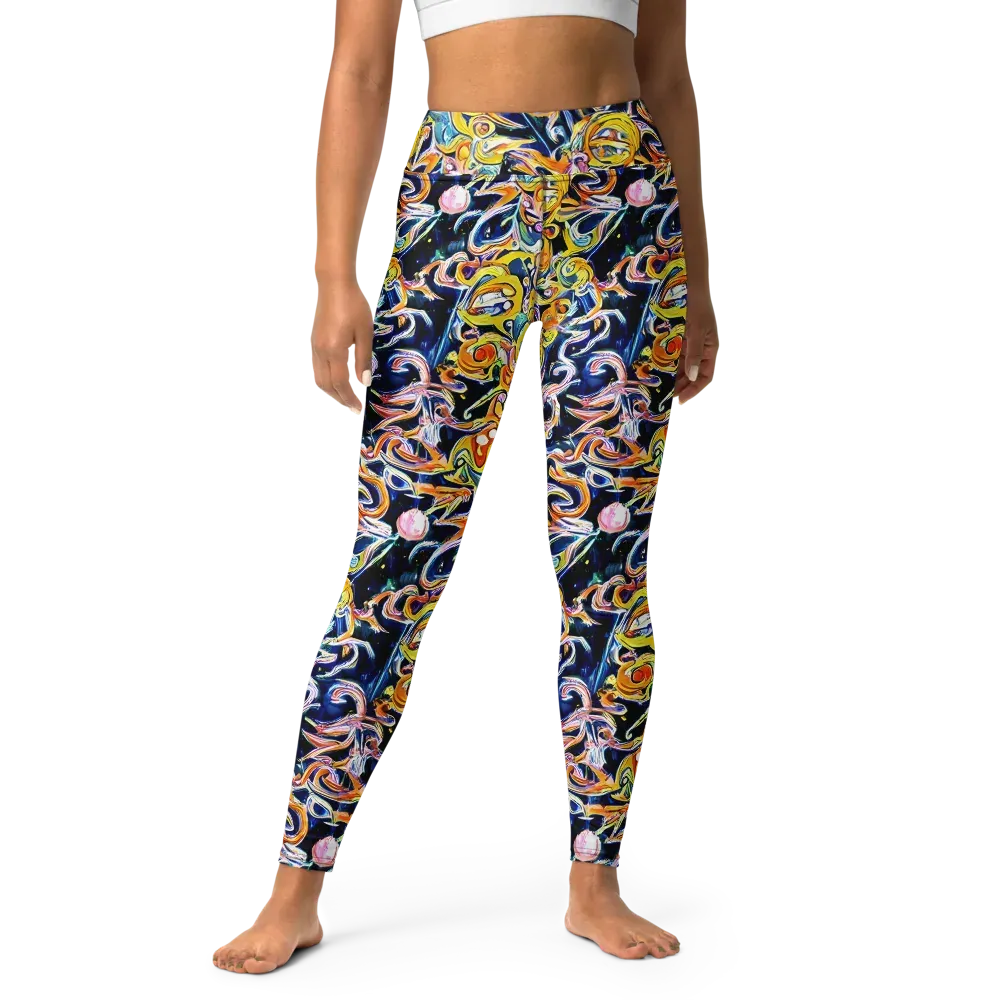 Liquid Sunstorm on Yoga Leggings — Front