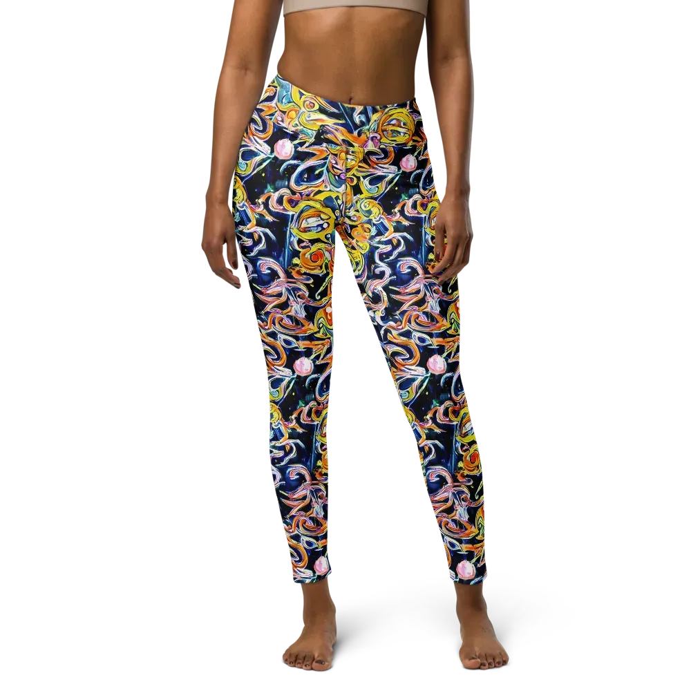 Liquid Sunstorm on Yoga Leggings — Front