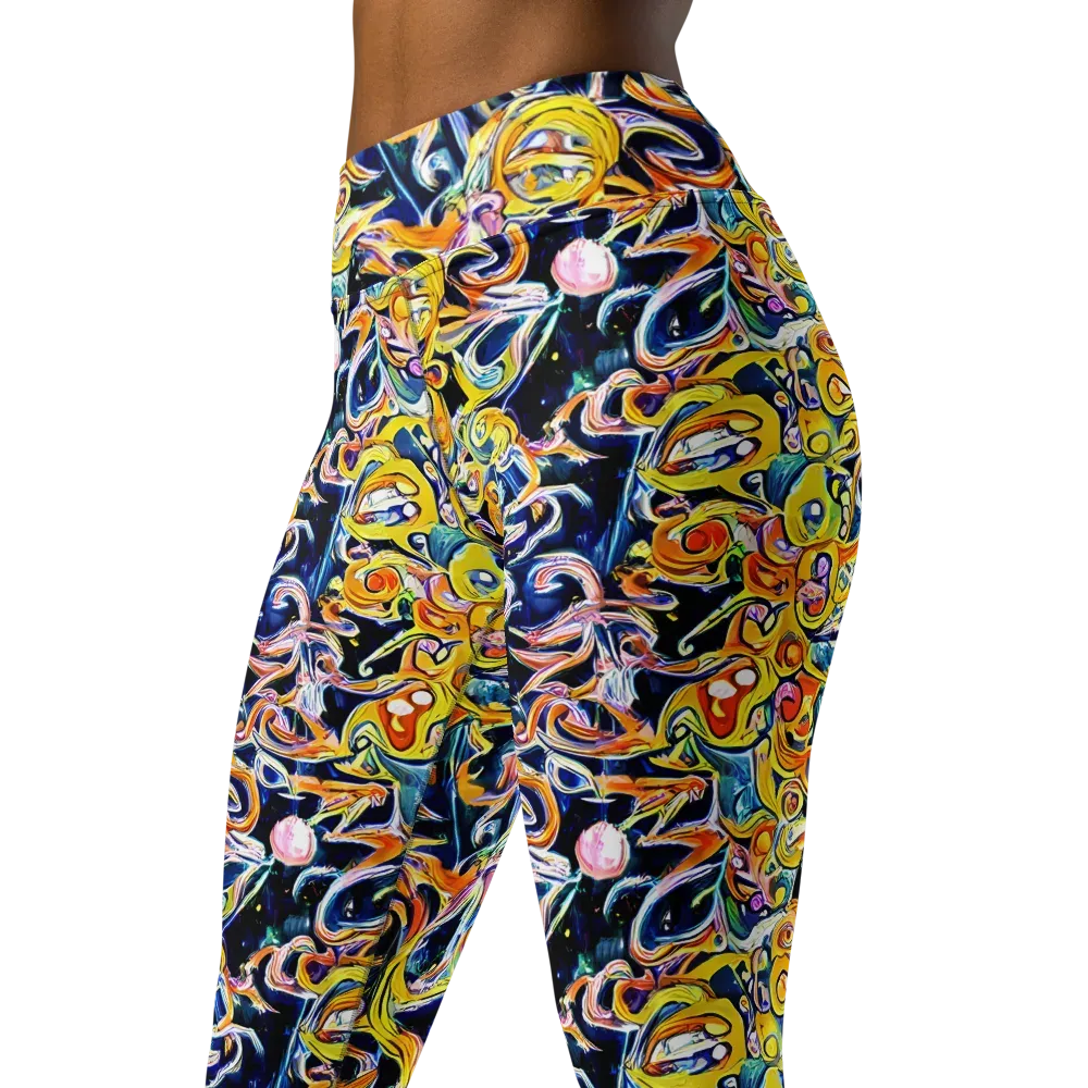 Liquid Sunstorm on Yoga Leggings — Left Front