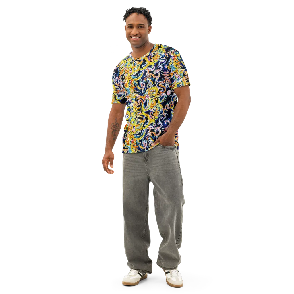 Liquid Sunstorm on Men's Cotton Crew Neck T-Shirt — Front