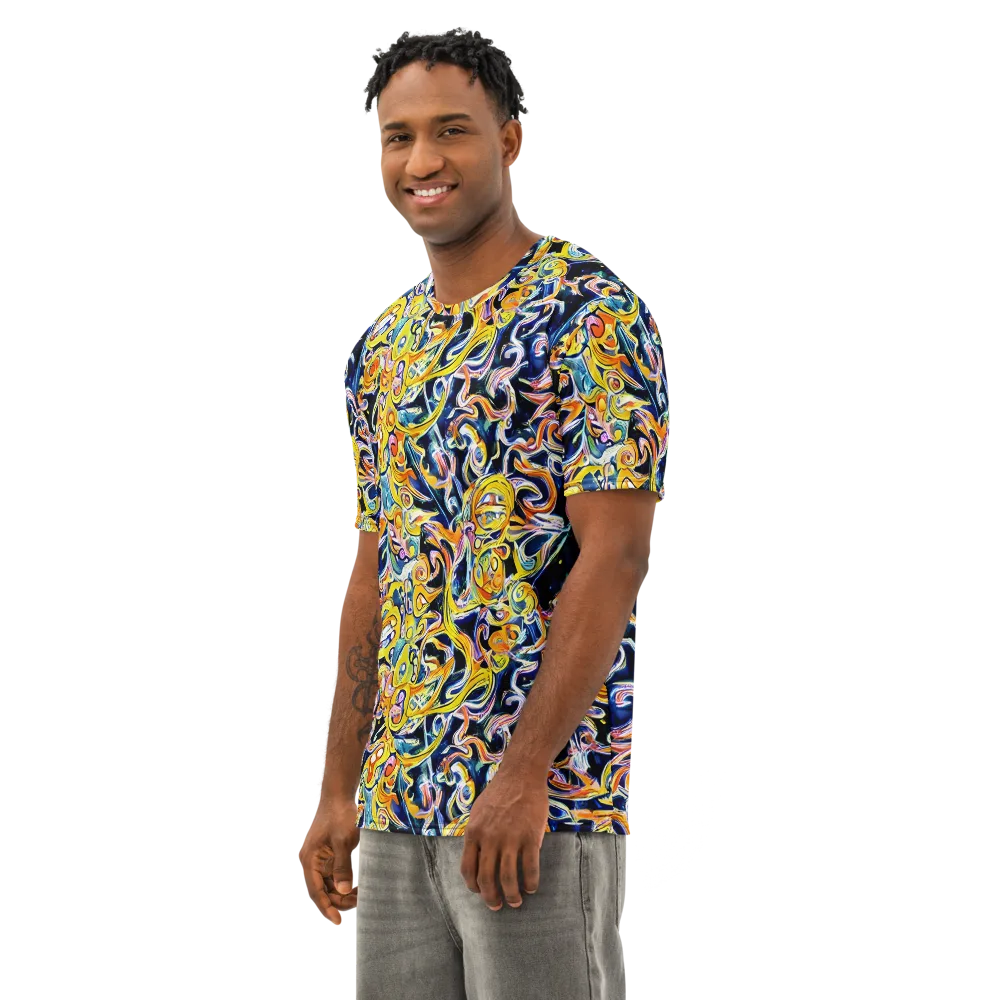 Liquid Sunstorm on Men's Cotton Crew Neck T-Shirt — Left Front