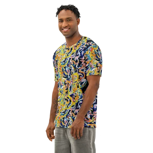 Liquid Sunstorm on a Men's Cotton Crew Neck T-Shirt