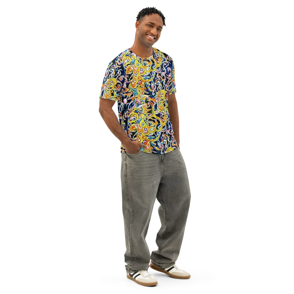 Liquid Sunstorm on Men's Cotton Crew Neck T-Shirt — Right Front