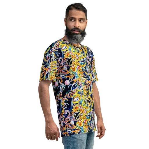 Liquid Sunstorm on a Men's Crew Neck T-Shirt