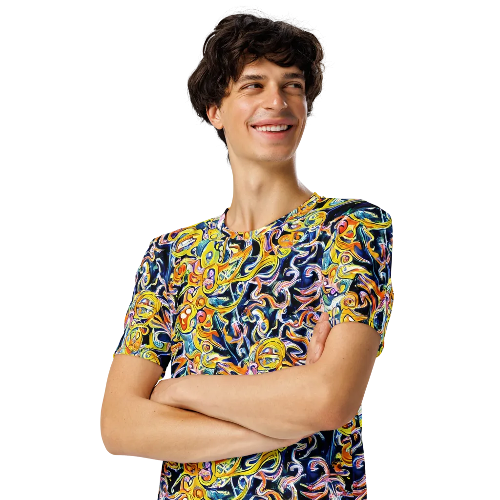 Liquid Sunstorm on Men's Crew Neck T-Shirt — Left Front