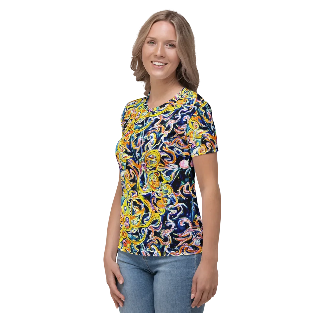 Liquid Sunstorm on Women's Crew Neck T-Shirt — Left