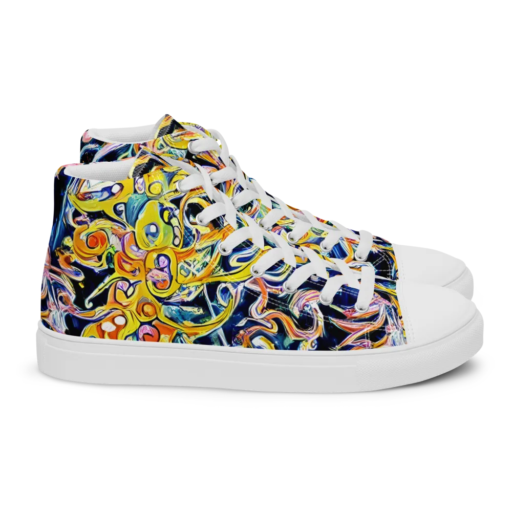 Liquid Sunstorm on Women's High Top Canvas Shoes — Right