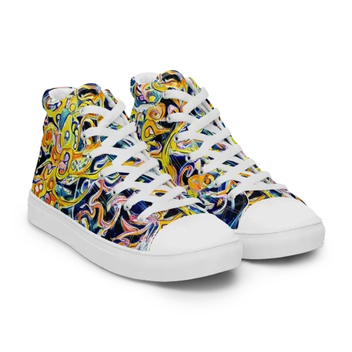 Liquid Sunstorm on a Women's High Top Canvas Shoes