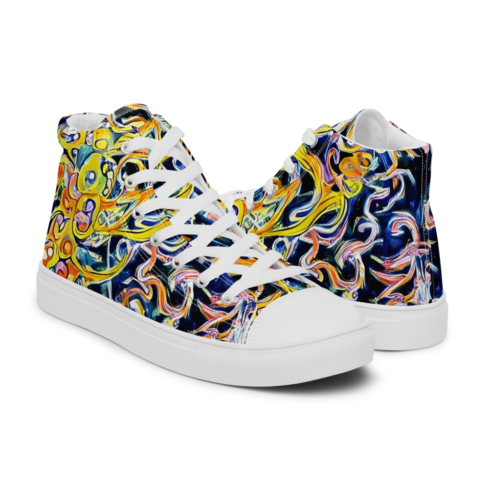 Liquid Sunstorm on Women's High Top Canvas Shoes — Right