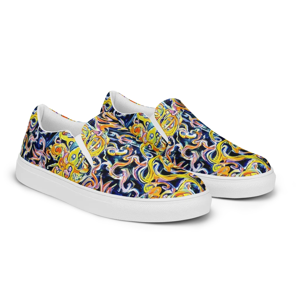 Liquid Sunstorm on Men's Slip-On Canvas Shoes — Right Front