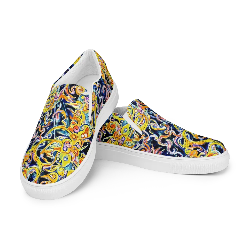 Liquid Sunstorm on Men's Slip-On Canvas Shoes — Left Front