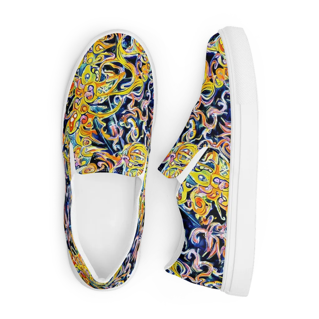 Liquid Sunstorm on Men's Slip-On Canvas Shoes — Front