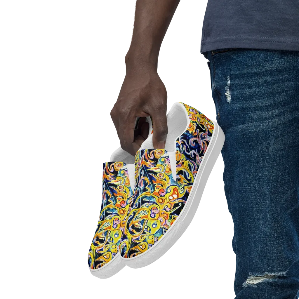 Liquid Sunstorm on Men's Slip-On Canvas Shoes — Left Front