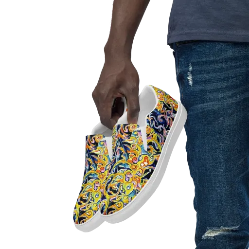 Liquid Sunstorm on a Men's Slip-On Canvas Shoes