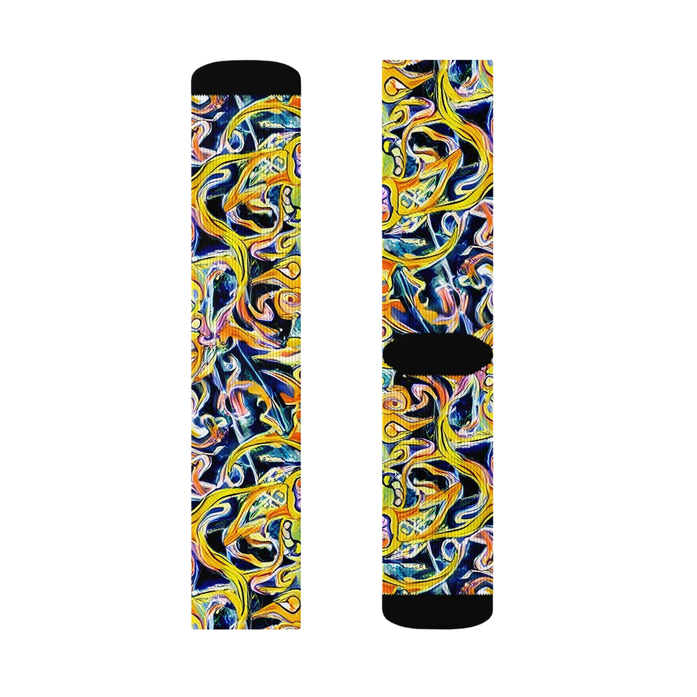 Liquid Sunstorm on Socks — Left Sock