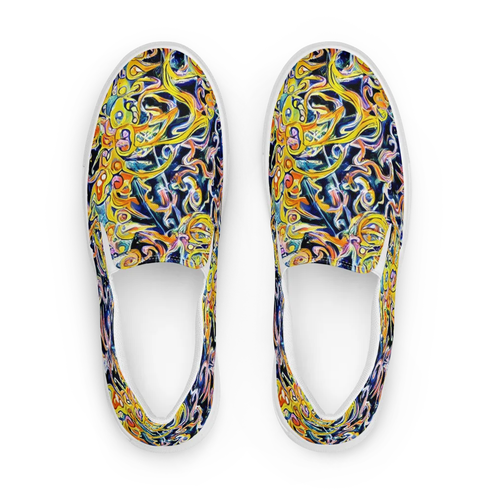 Liquid Sunstorm on Women's Slip-On Canvas Shoes — Front