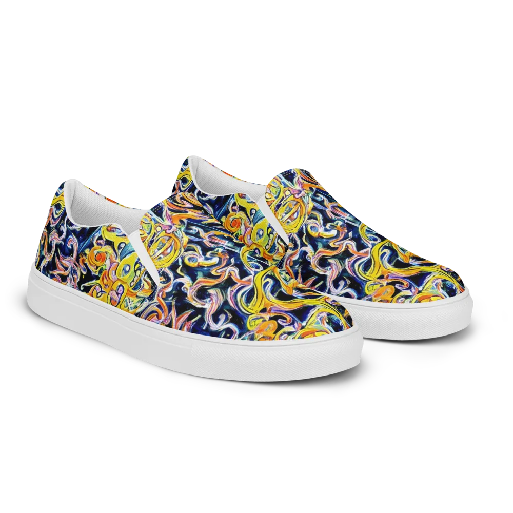 Liquid Sunstorm on Women's Slip-On Canvas Shoes — Right Front