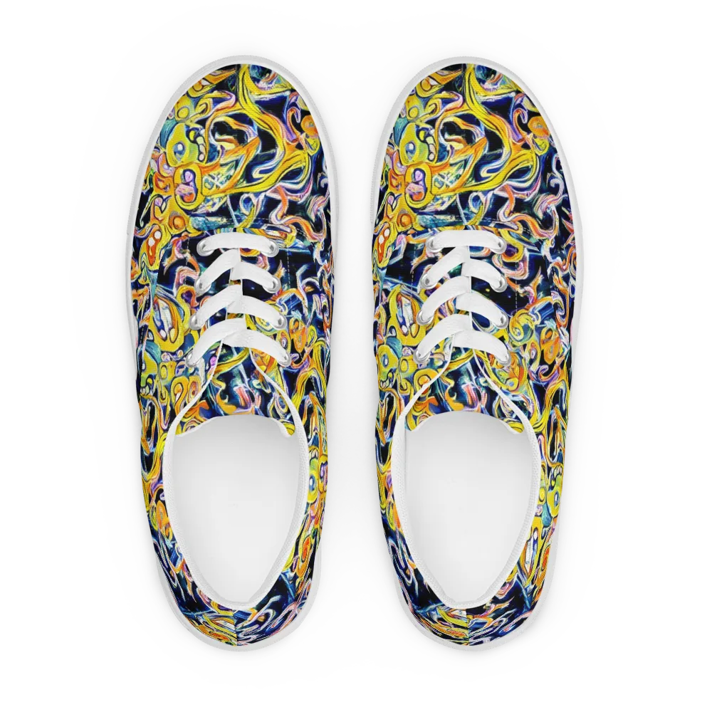 Liquid Sunstorm on Men's Lace-Up Canvas Shoes — Front