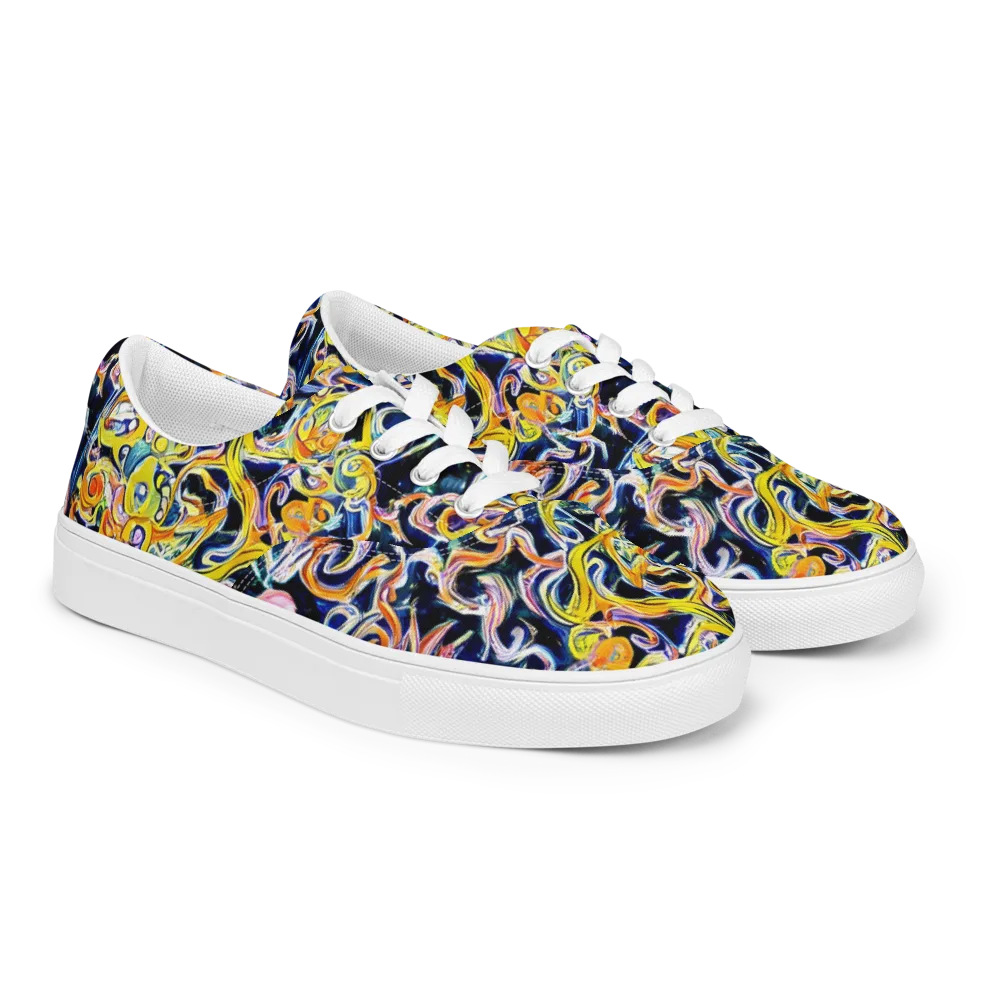 Liquid Sunstorm on Men's Lace-Up Canvas Shoes — Right Front