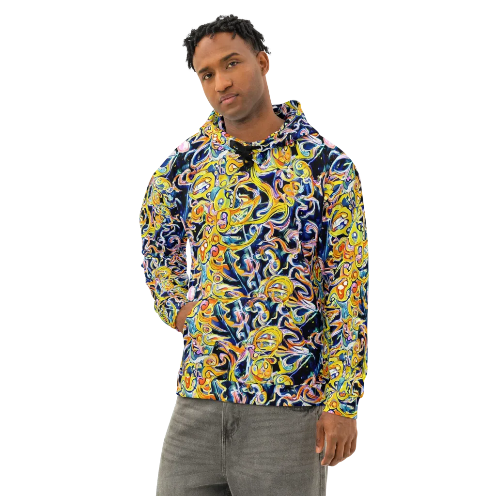 Liquid Sunstorm on Cotton Hoodie — Left Front