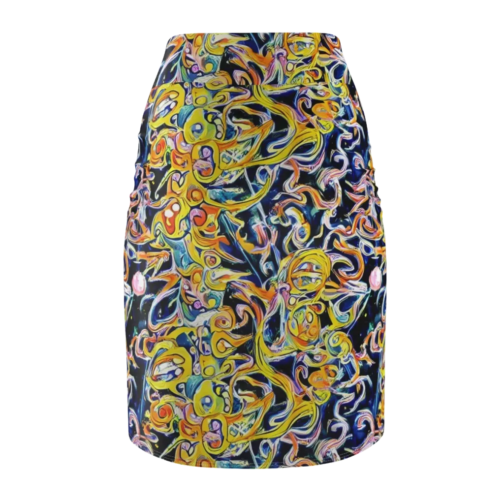 Liquid Sunstorm on Pencil Skirt — Back