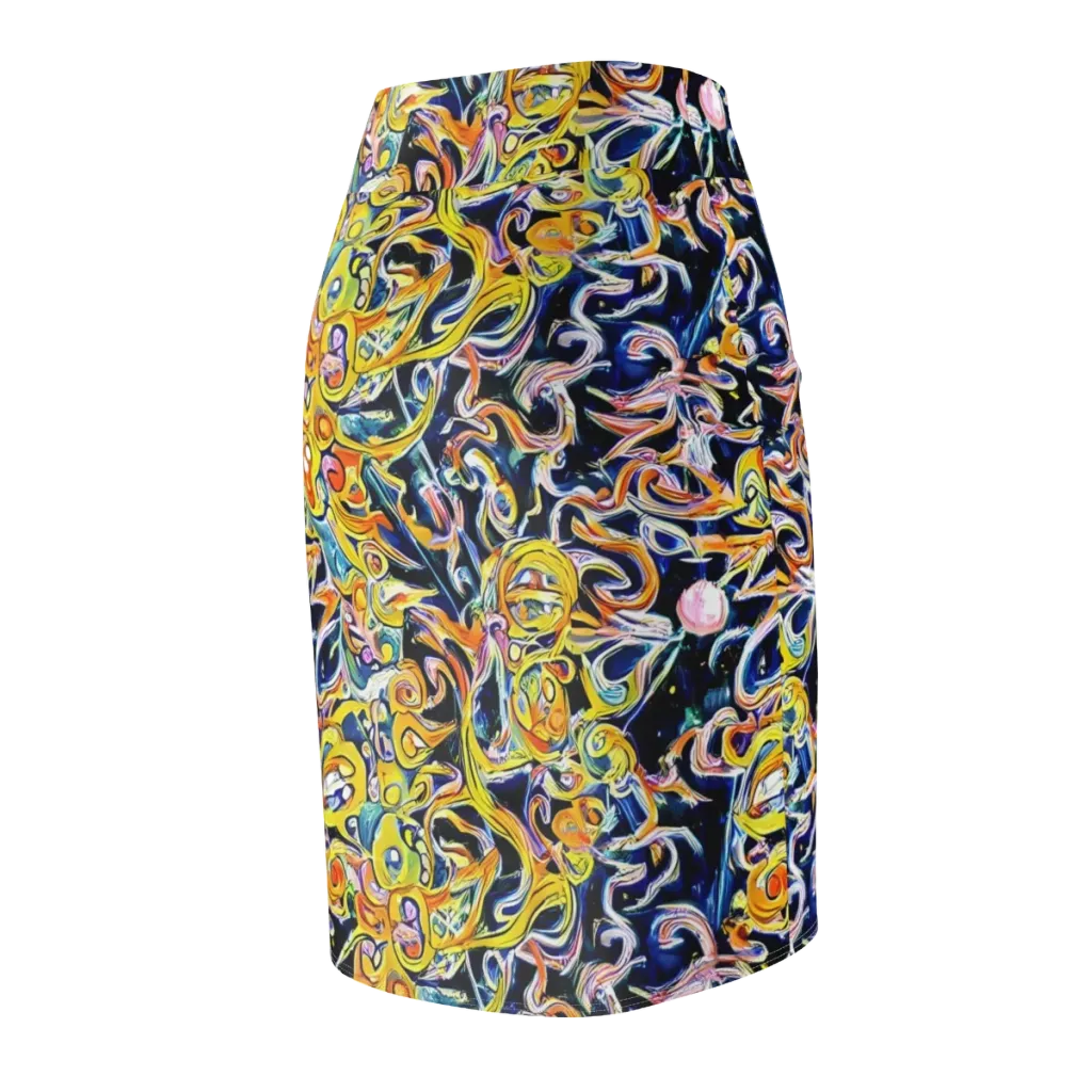 Liquid Sunstorm on Pencil Skirt — Back Side
