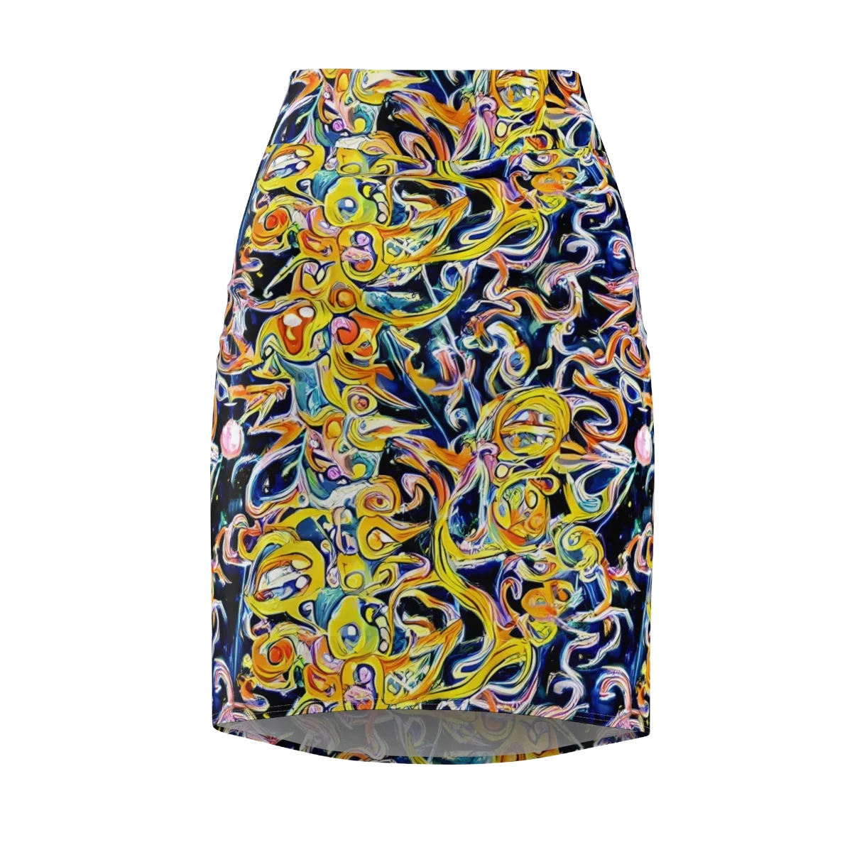Liquid Sunstorm on Pencil Skirt — Front