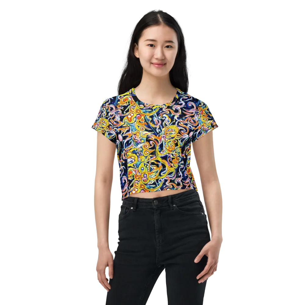 Liquid Sunstorm on Crop Tee — Front