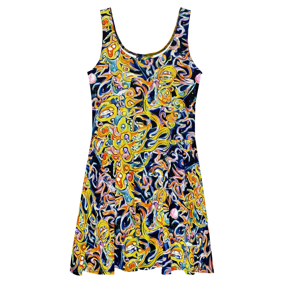 Liquid Sunstorm on Skater Dress — Front