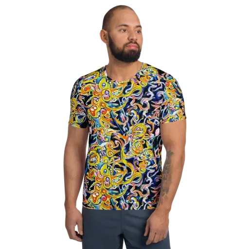 Liquid Sunstorm on a Men's Athletic T-Shirt