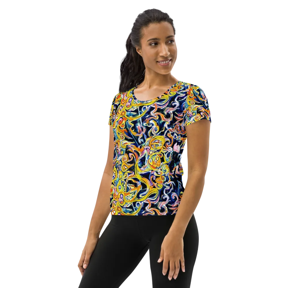 Liquid Sunstorm on Women's Athletic T-Shirt — Left
