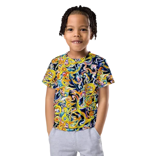 Liquid Sunstorm on a Kids Crew Neck T-Shirt