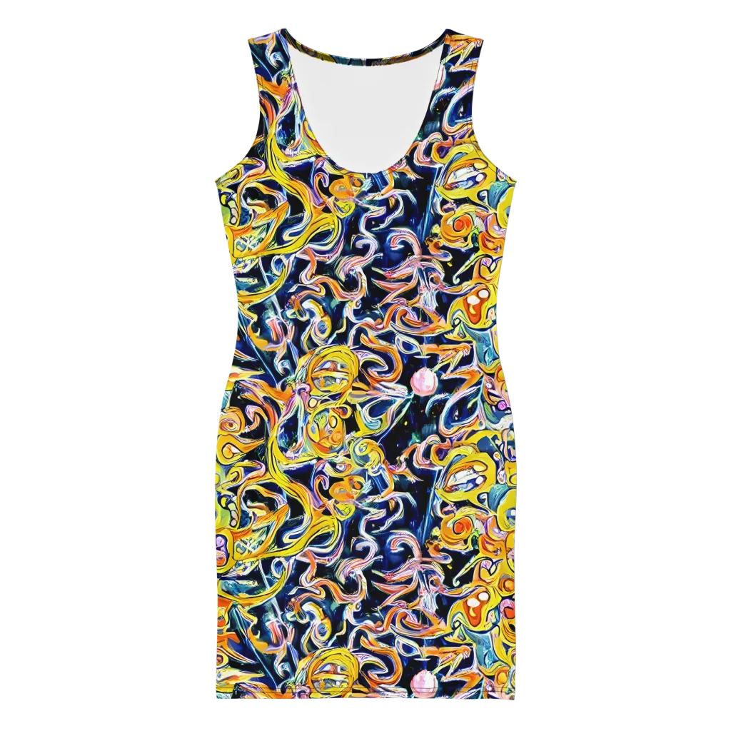 Liquid Sunstorm on Bodycon Dress — Front