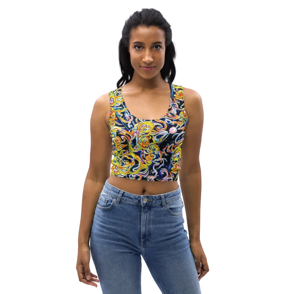Liquid Sunstorm on Crop Top — Front