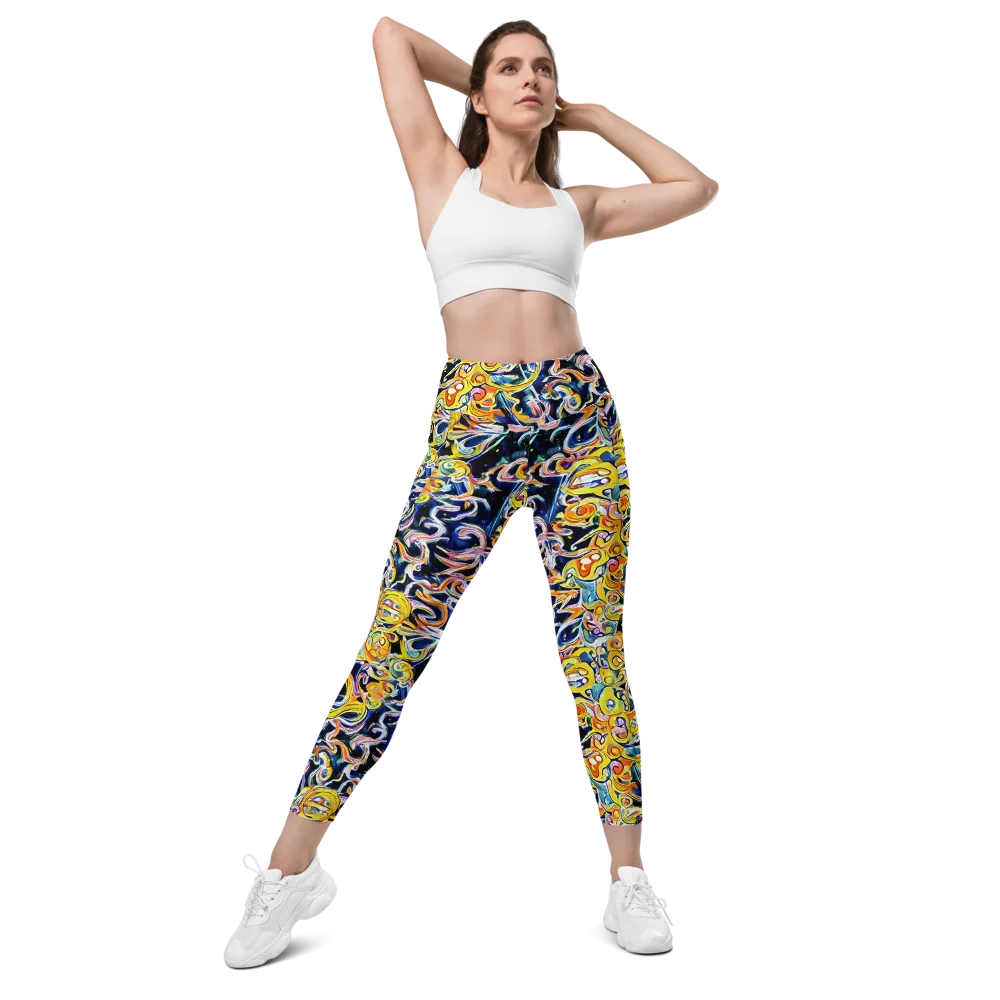 Liquid Sunstorm on Leggings with Pockets — Front