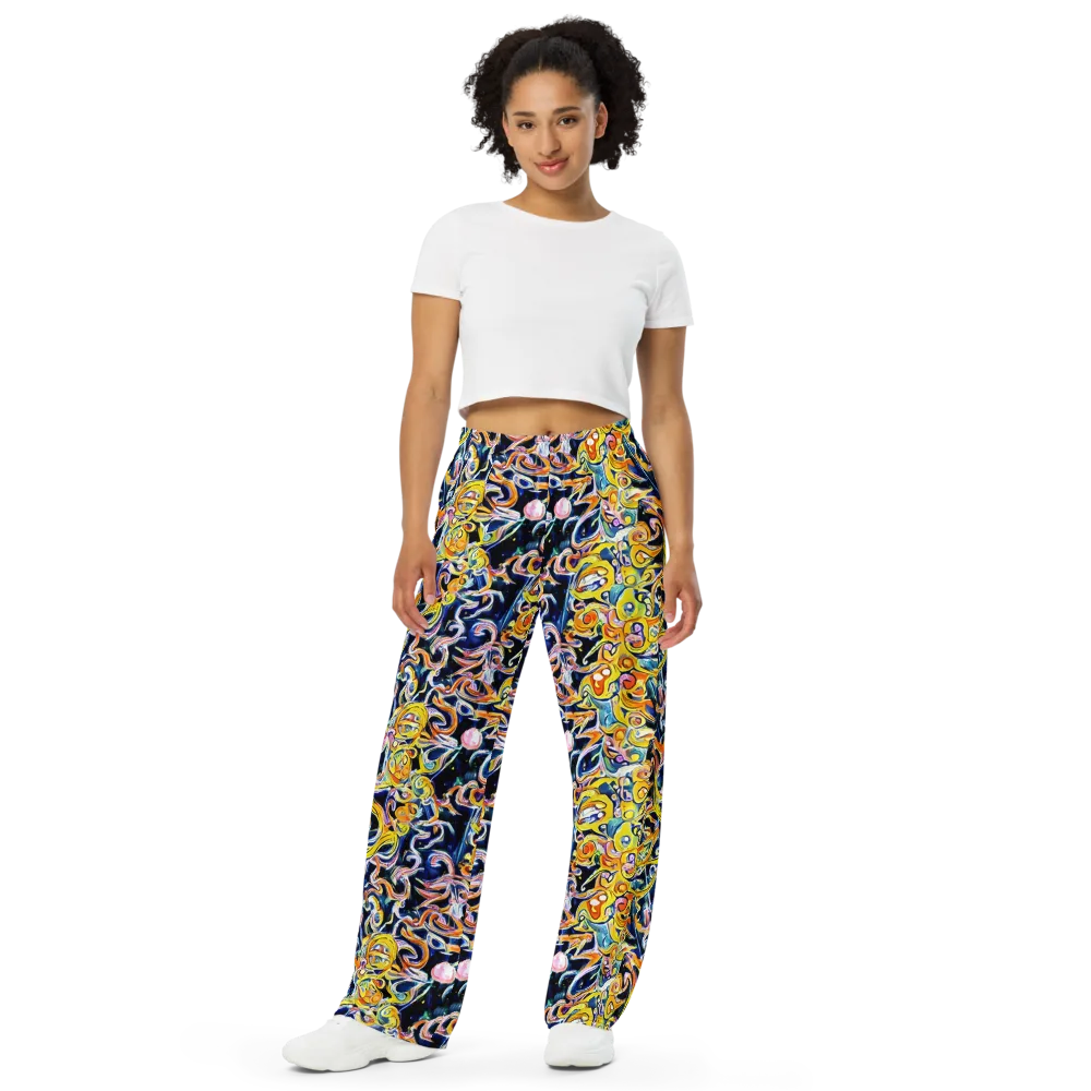 Liquid Sunstorm on Wide-Leg Pants — Front