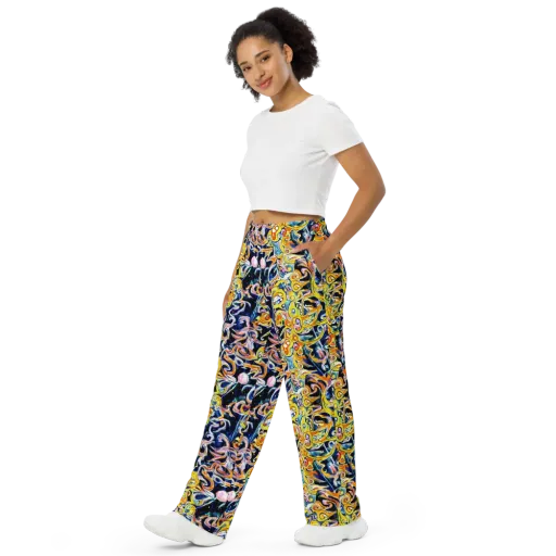 Liquid Sunstorm on a Wide-Leg Pants