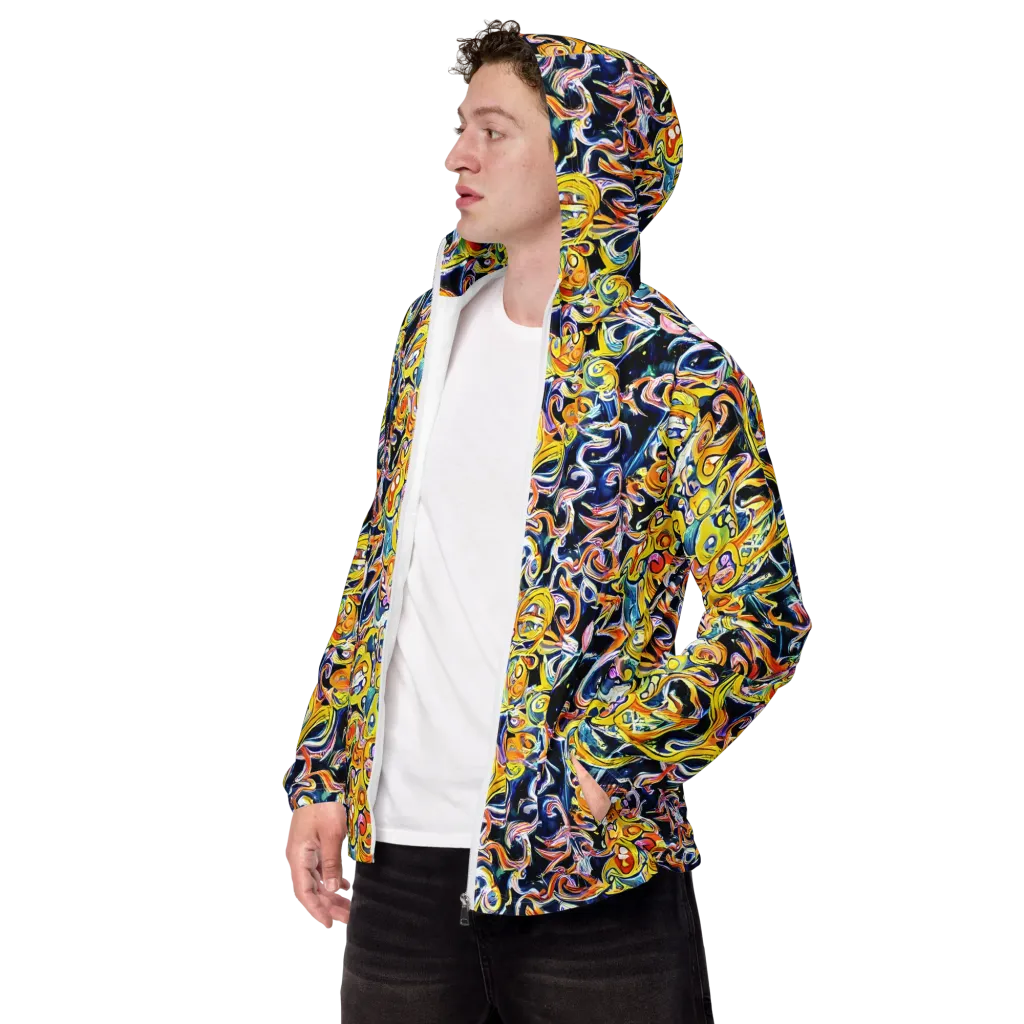 Liquid Sunstorm on Men's Windbreaker — Left Front