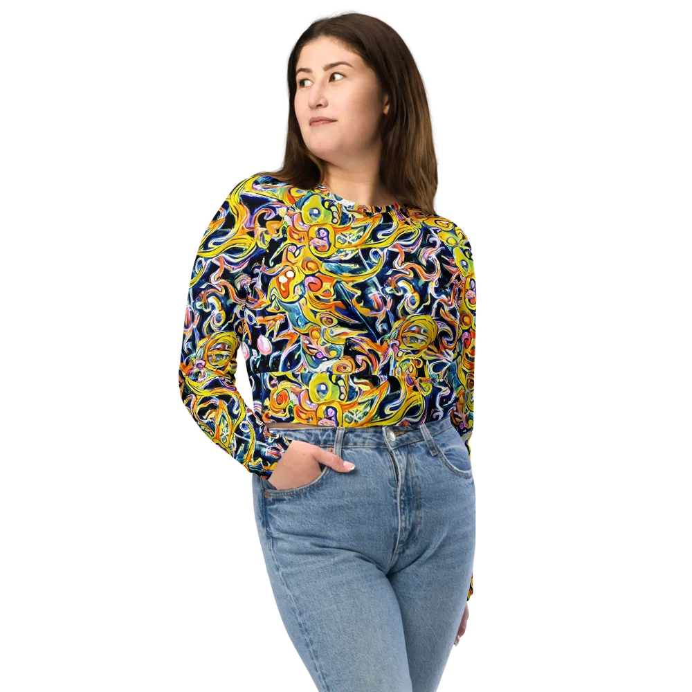 Liquid Sunstorm on Long Sleeve Crop Top — Front