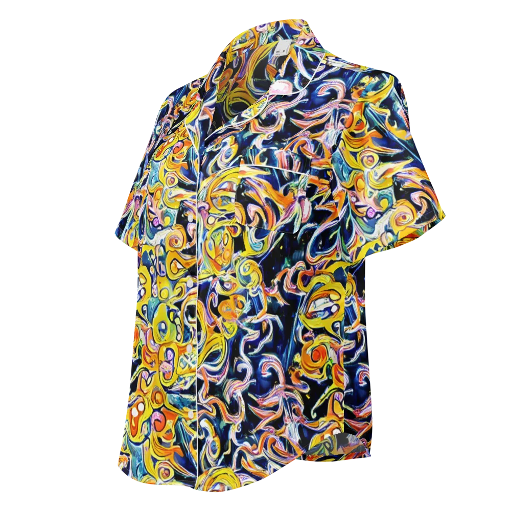 Liquid Sunstorm on Women's Short Sleeve Pajama Top — Left Front